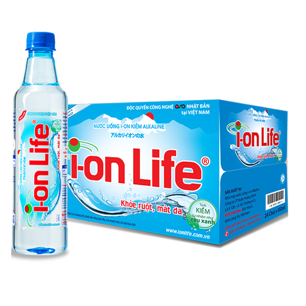 Thùng 24 chai nước ion Life 450ml